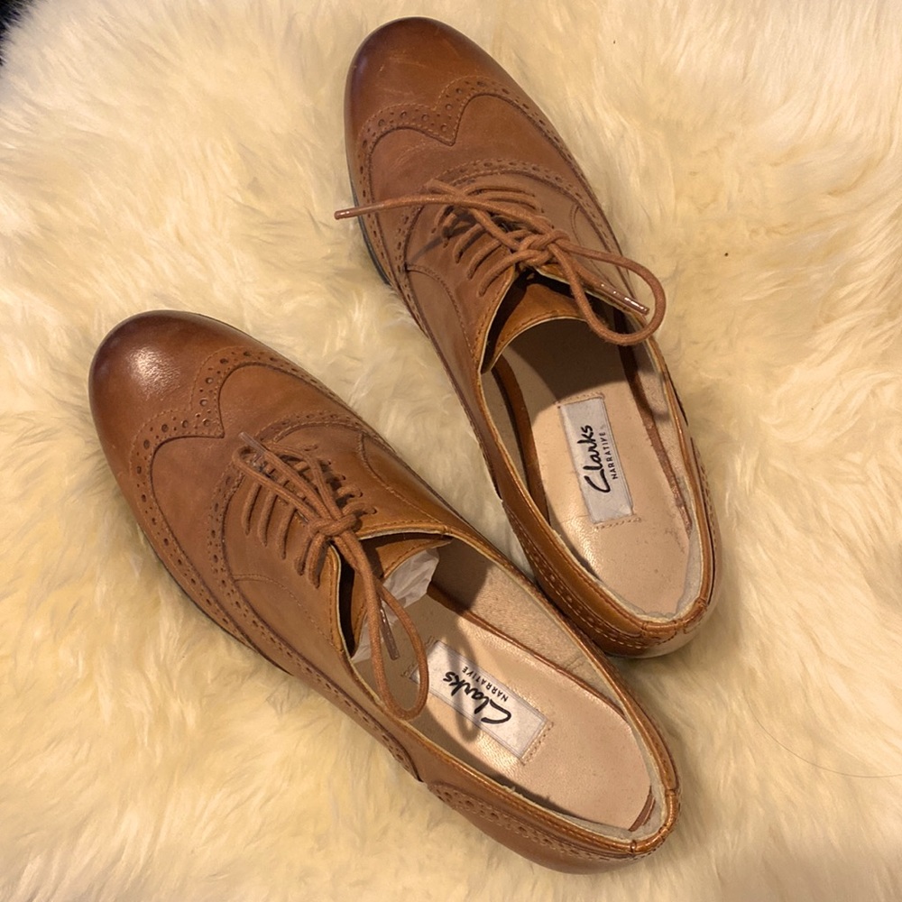 Clarks brown oxfords women’s 7.5
